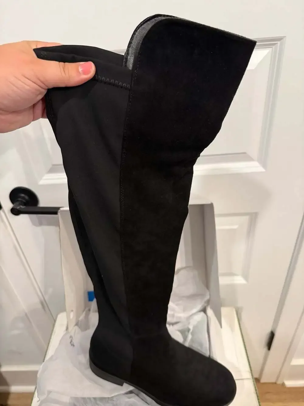 Dream Pairs Black Faux Suede Over-the-Knee Boot